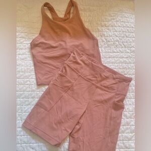 Athleta Girl Mauve Pink Activewear Set - Size 8/10
